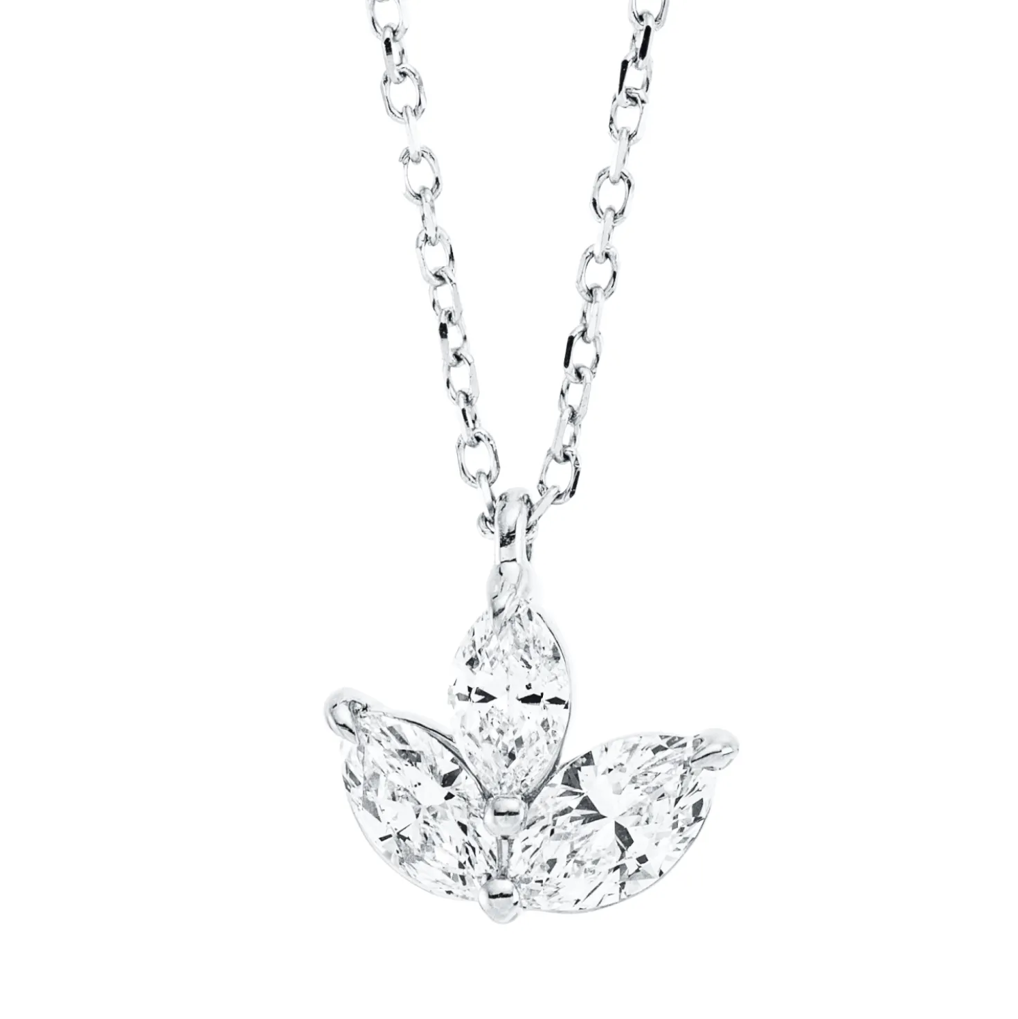 Collier aus 750 Gold Weißgold 3 Diamanten 0,46ct TW-SI L:45cm