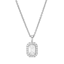 Collier aus 750 Gold Weißgold 19 Diamanten 0,41ct TW-SI L:45cm 4er-Krappe