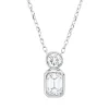 Collier aus 750 Gold Weißgold 2 Diamanten 0,48ct TW-SI L:45cm Zarge