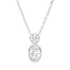 Collier aus 750 Gold Weißgold 2 Diamanten 0,49ct TW-SI L:45cm Zarge