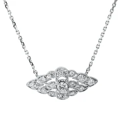 Collier aus 750 Gold Weißgold 19 Diamanten 0,37ct TW-SI/PI L:45,7cm