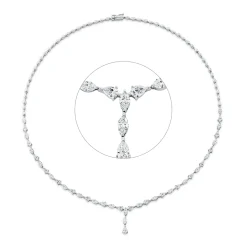 Collier aus 585 Gold Weißgold 39 Diamanten 5,53ct TW-VSI L:45,7cm