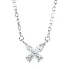 Collier aus 750 Gold Weißgold 4 Diamanten 0,16ct TW-VSI L:45,7cm