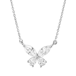 Collier aus 750 Gold Weißgold 4 Diamanten 0,46ct TW-VSI/SI L:45cm