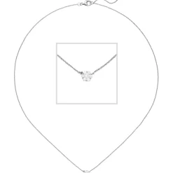 Collier aus 585 Gold Weißgold mit 7 Diamanten Brillanten 0,14 Ct W-si 42-45cm