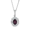 Collier aus 750 Gold Weißgold Rubin 0,58ct rot 21 Diamanten 0,5ct L:45cm