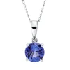 Collier aus 585 Gold Weißgold Tansanit 1,47ct blau L:45,7cm