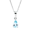 Collier aus 750 Gold Weißgold Topas 0,45ct skyblue L:45cm
