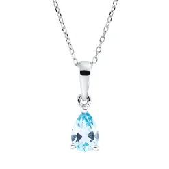 Collier aus 750 Gold Weißgold Topas 0,45ct skyblue L:45cm