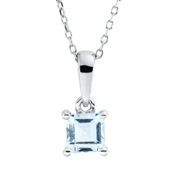 Collier aus 750 Gold Weißgold Topas 0,47ct skyblue L:45cm 4er-Krappe