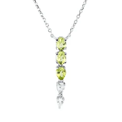 Collier aus 750 Gold Weißgold 5 Topase 0,71ct weiß L:45cm