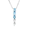 Collier aus 750 Gold Weißgold 5 Topase 0,75ct weiß L:45cm