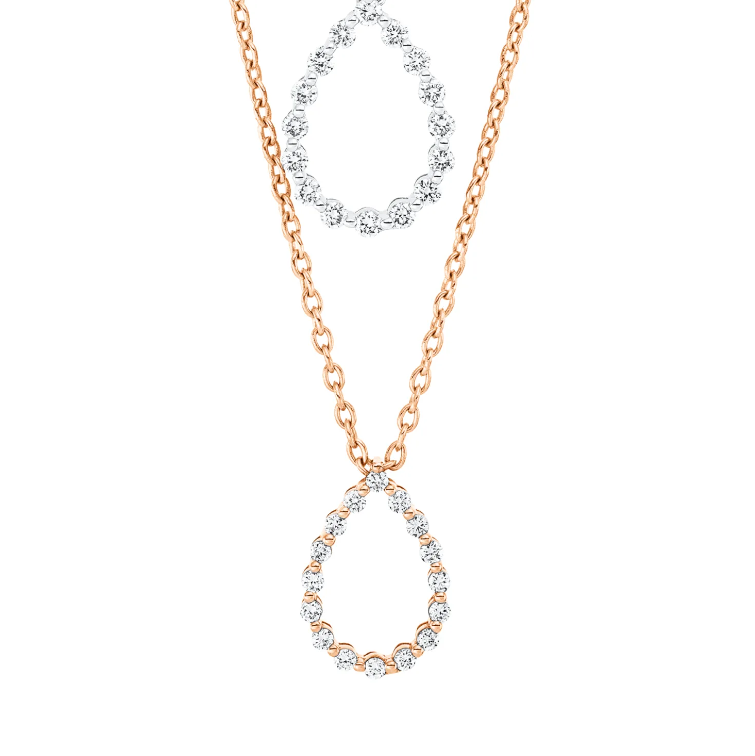 Collier aus 750 Gold weiß/rot 32 Brillanten 0,31ct E-VSI L:45,7cm