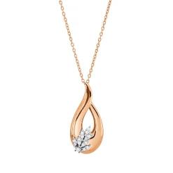 Collier aus 750 Gold weiß/rot 15 Brillanten 0,13ct F-VSI L:45,7cm