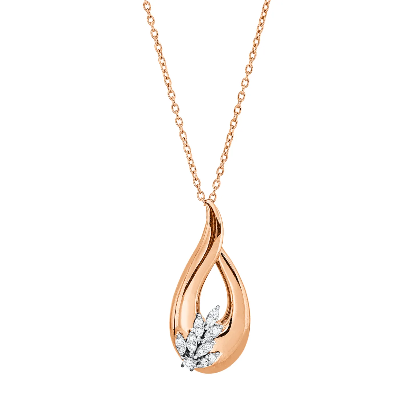 Collier aus 750 Gold weiß/rot 15 Brillanten 0,13ct F-VSI L:45,7cm