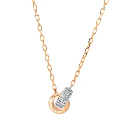 Collier aus 750 Gold weiß/rot 30 Brillanten 0,12ct TW-SI L:45cm