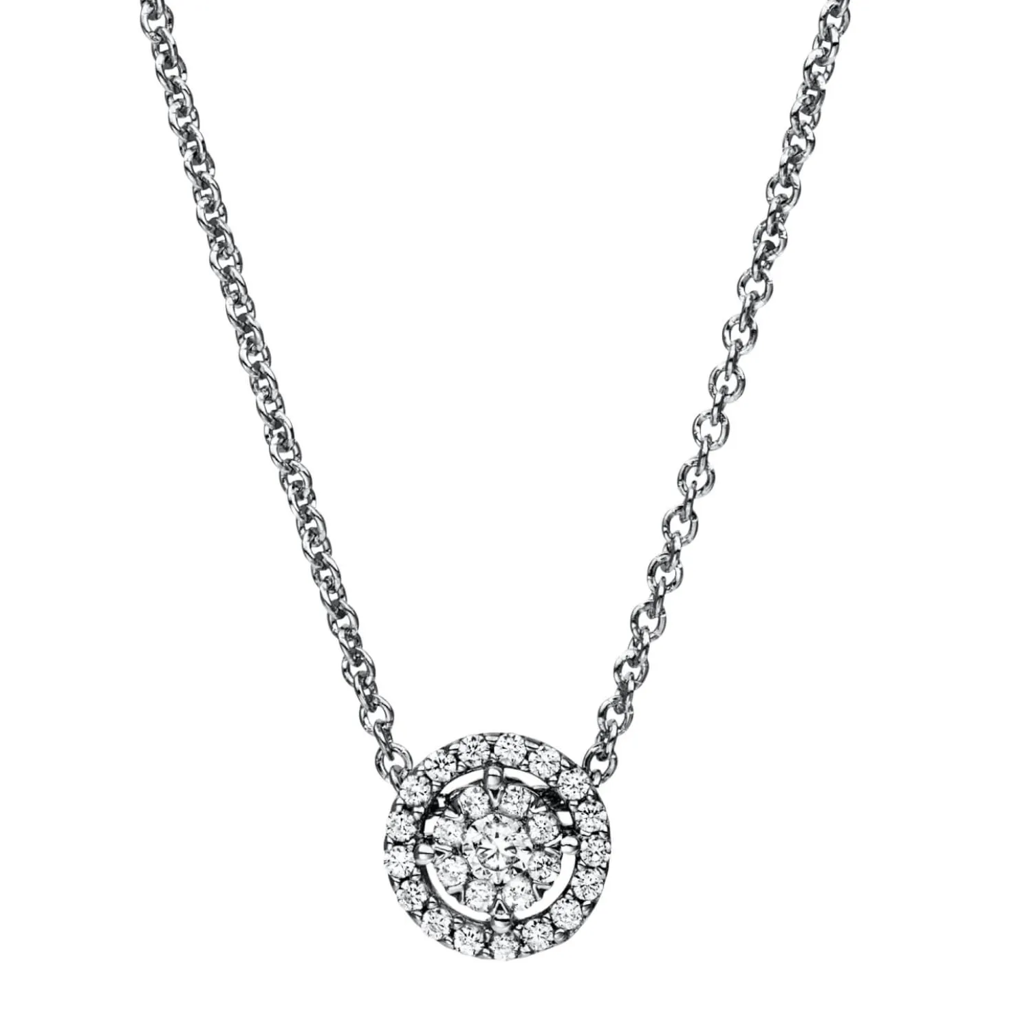 Collier aus 950 Platin 26 Brillanten 0,19ct TW-SI L:45cm