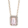 Collier aus 750 Rotgold Morganit 0,52ct pink 20 Brillanten 0,1ct TW-SI L:45,7cm