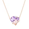 Collier aus 750 Rotgold 3 Morganite 3,9ct rosa 3 Brillanten 0,21ct TW-SI L:43,2cm