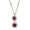 Collier aus 750 Rotgold 2 Rubine 0,38ct rot 18 Brillanten 0,26ct TW-SI L:43,2cm