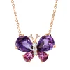 Collier aus 750 Rotgold 4 Turmaline 4ct pink 5 Brillanten 0,1ct TW-SI L:43,2cm