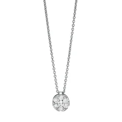 Collier aus 750 Weißgold 6 Brillanten 0,18ct TW-SI 1 Brillant 0,08ct TW-SI L:45cm