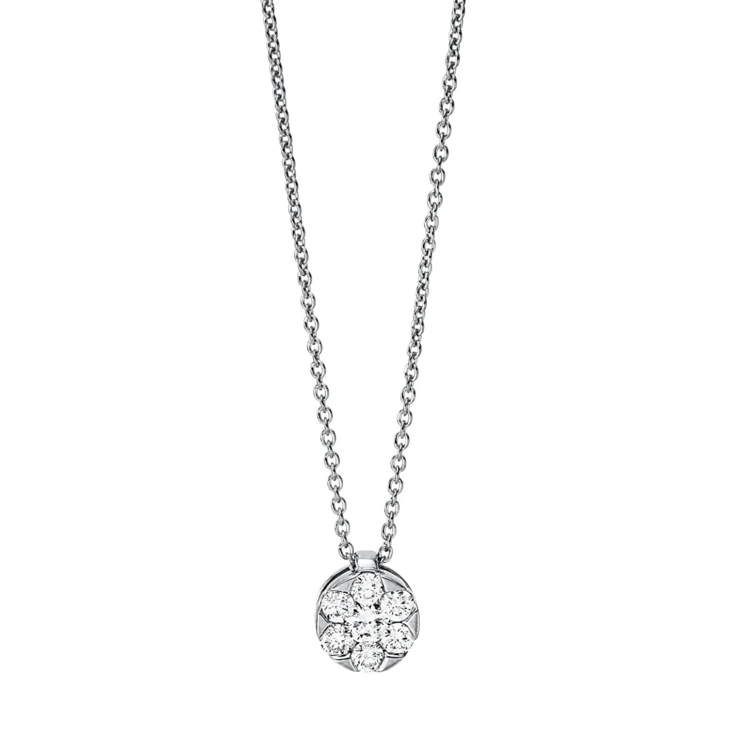 Collier aus 750 Weißgold 6 Brillanten 0,18ct TW-SI 1 Brillant 0,08ct TW-SI L:45cm