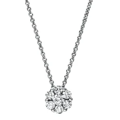 Collier aus 585 Weißgold 6 Brillanten 0,4ct TW-SI 1 Brillant 0,14ct TW-SI L:42cm