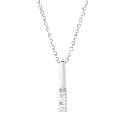 Collier aus 750 Weißgold 2 Brillanten 0,04ct TW-SI 1 Brillant 0,04ct TW-SI L:45cm