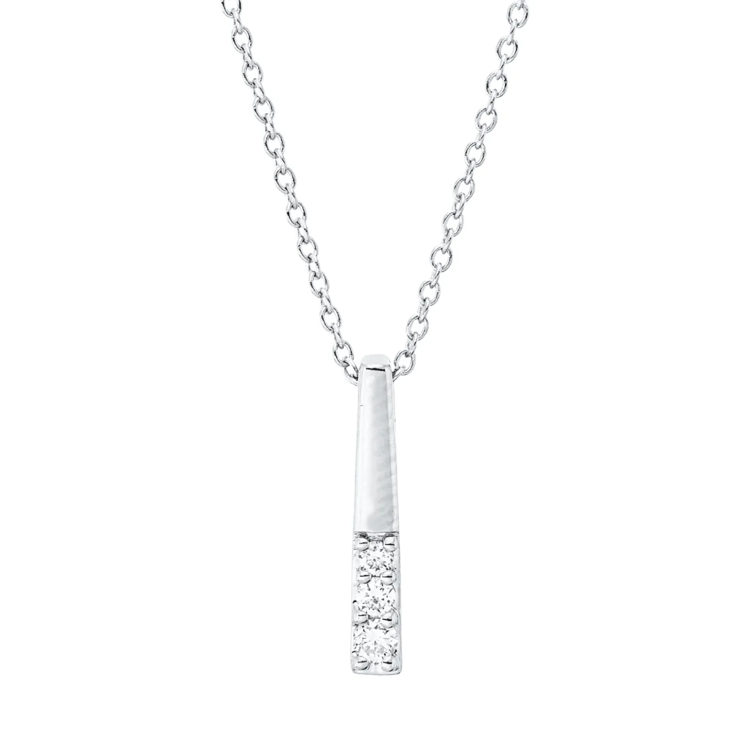 Collier aus 750 Weißgold 2 Brillanten 0,04ct TW-SI 1 Brillant 0,04ct TW-SI L:45cm