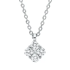 Collier aus 750 Weißgold 4 Brillanten 0,16ct TW-SI 1 Brillant 0,02ct TW-SI L:45cm