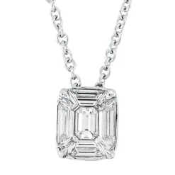 Collier aus 750 Weißgold 9 Diamanten Fanatsy-Schliff 0,38ct TW-SI L:45cm