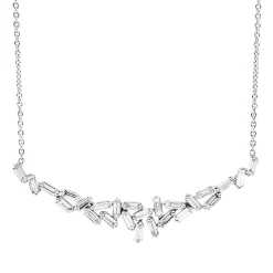Collier aus 750 Weißgold 25 Diamanten Trapez-Schliff 0,78ct TW-SI L:43,2cm