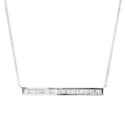 Collier aus 750 Weißgold 30 Diamanten Trapez-Schliff 0,29ct TW-SI/PI L:46cm