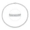Collier aus 585 Weißgold 252 Diamanten Trapez-Schliff 4,04ct TW-VSI/SI L:38,1cm