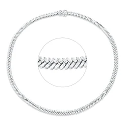 Collier aus 585 Weißgold 252 Diamanten Trapez-Schliff 4,04ct TW-VSI/SI L:38,1cm