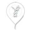 Collier aus 750 Weißgold 122 Diamanten Tropfen-Schliff 14,93ct F-VSI L:42cm