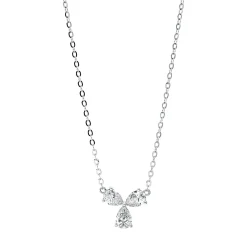 Collier aus 750 Weißgold 3 Diamanten Tropfen-Schliff 1,01ct TW-VSI L:50,8cm