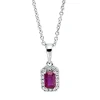Collier aus 750 Weißgold Rubin 0,32ct rot 18 Brillanten 0,07ct TW-SI L:45,7cm