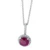 Collier aus 750 Weißgold Rubin 1,09ct rot 23 Brillanten 0,13ct TW-SI L:45,7cm