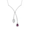 Collier aus 750 Weißgold Rubin 0,44ct rot 58 Brillanten 1,59ct TW-SI L:45,7cm
