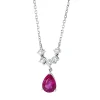 Collier aus 750 Weißgold Rubin 0,92ct rot 5 Brillanten 0,17ct TW-SI L:43,2cm