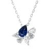 Collier aus 750 Weißgold Saphir 0,5ct blau 5 Diamanten 0,31ct TW-SI L:45,7cm