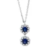 Collier aus 750 Weißgold 2 Saphire 0,43ct blau 18 Brillanten 0,23ct TW-SI L:43,2cm