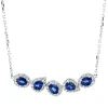 Collier aus 750 Weißgold 5 Saphire 1,06ct blau 68 Brillanten 0,24ct TW-SI L:43,2cm