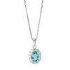 Collier aus 750 Weißgold Smaragd 0,4ct grün 12 Diamanten 0,25ct TW-SI L:45cm