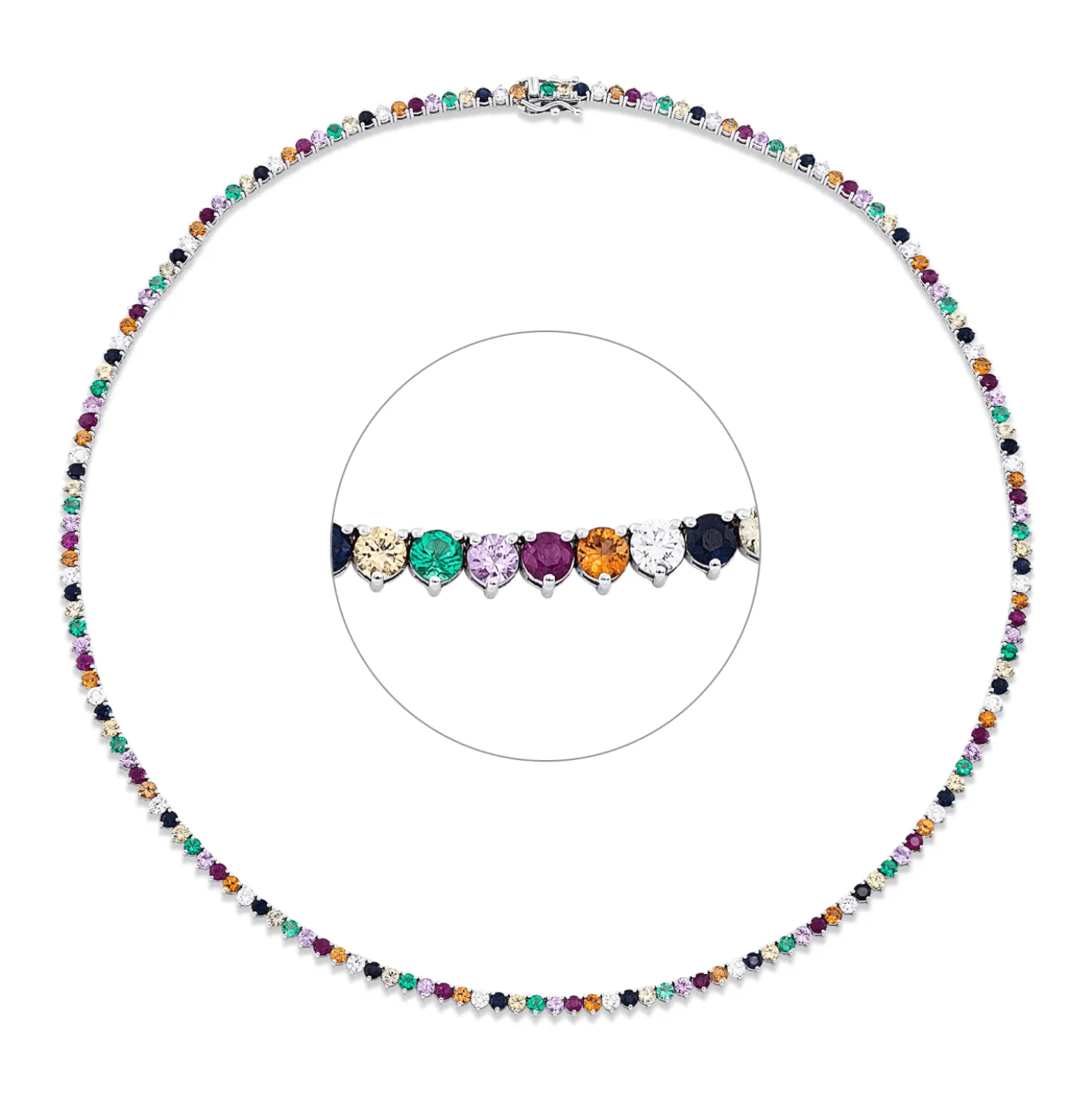 Collier aus 750 Weißgold 141 Smaragde 10,36ct grün 24 Brillanten 1,59ct TW-SI