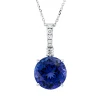 Collier aus 750 Weißgold Tansanit 7,83ct blau 8 Brillanten 0,26ct TW-SI L:45,7cm