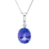 Collier aus 750 Weißgold Tansanit 4,91ct blau 5 Brillanten 0,2ct TW-SI L:45,7cm