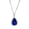 Collier aus 750 Weißgold Tansanit 5,84ct blau 35 Brillanten 0,63ct TW-SI L:45,7cm